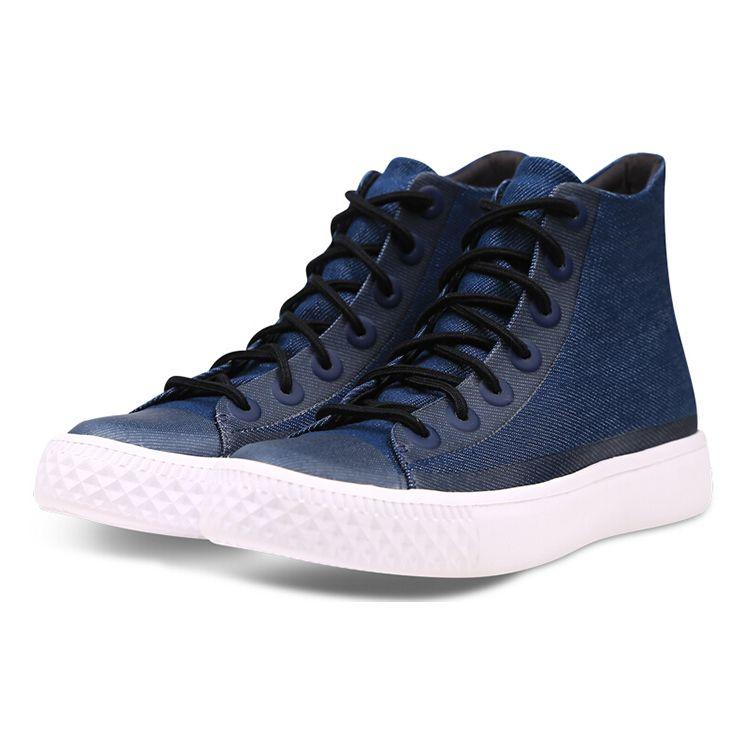 Converse Comfortable Versatile High-Top Skate Shoes Unisex Sneakers Blue Black 158841C