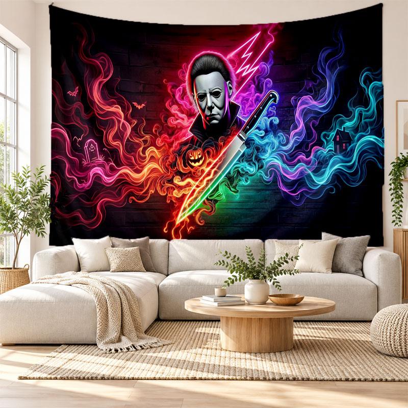 Halloween Michael Myers Wall Tapestry Home Decor Hanging Cloth Art Background Tapestry for Bedroom