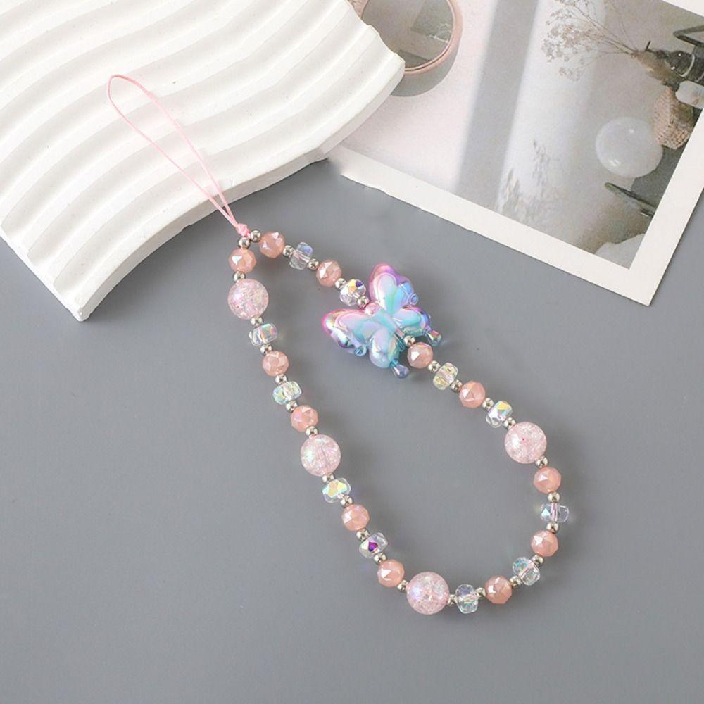 Bow Mobile Phone Bead Chain Love Mobile Phone Lanyard Hanging Rope Bead Phone Strap  Jewelry