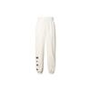 Letter-Tie Cuff Fleece-Lined Casual Knit Joggers Women Bottoms White FV4013-133