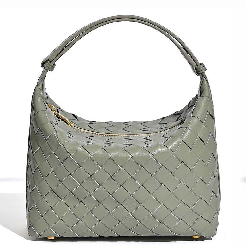 Новая плетеная наплечная сумка, сумка-ланчбокс из овчины, модная и высококлассная сумка подмышку, сумка-мессенджер.