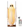 Hanging Ghost Ornament On a Swing Halloween White