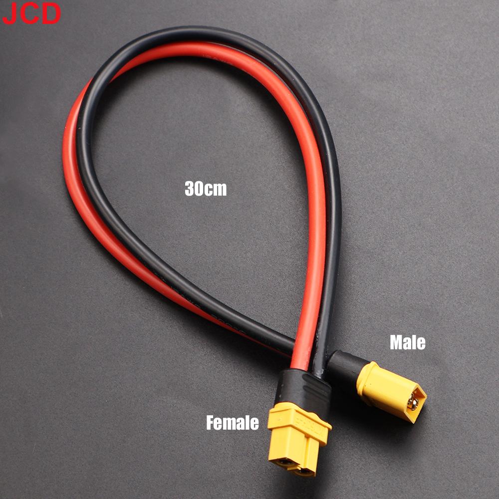 JCD XT60 Male Female Connector Plug Set with Silicone Insulation 12AWG Battery Extension Cable for RC Lipo Batteries And Drone