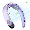 Портативный вентилятор на шею 360° Турбинный охладитель воздуха USB-перезаряжаемый 4000 мАч Светодиодный цифровой дисплей Сильный ветер Бесшумный Подвесной безлопастной вентилятор