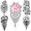 NEW 1 PC 210*114MM Cherry Blossom Fake Temporary Tattoo For Women Girl Watercolor Rose Flower Tattoos Flora Branch Chest Back Tatoo Paper Stickers