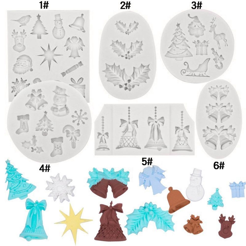 Christmas Baking Set: Stocking, Tree, Reindeer, Sleigh, Snowflake, Bell, Holly Leaf Decorations