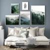 Mountain Foggy Forest Picture Nature Scenery Scandinavian Nordic Posters & Prints Landscape Wall Art Canvas Painting Home Decor