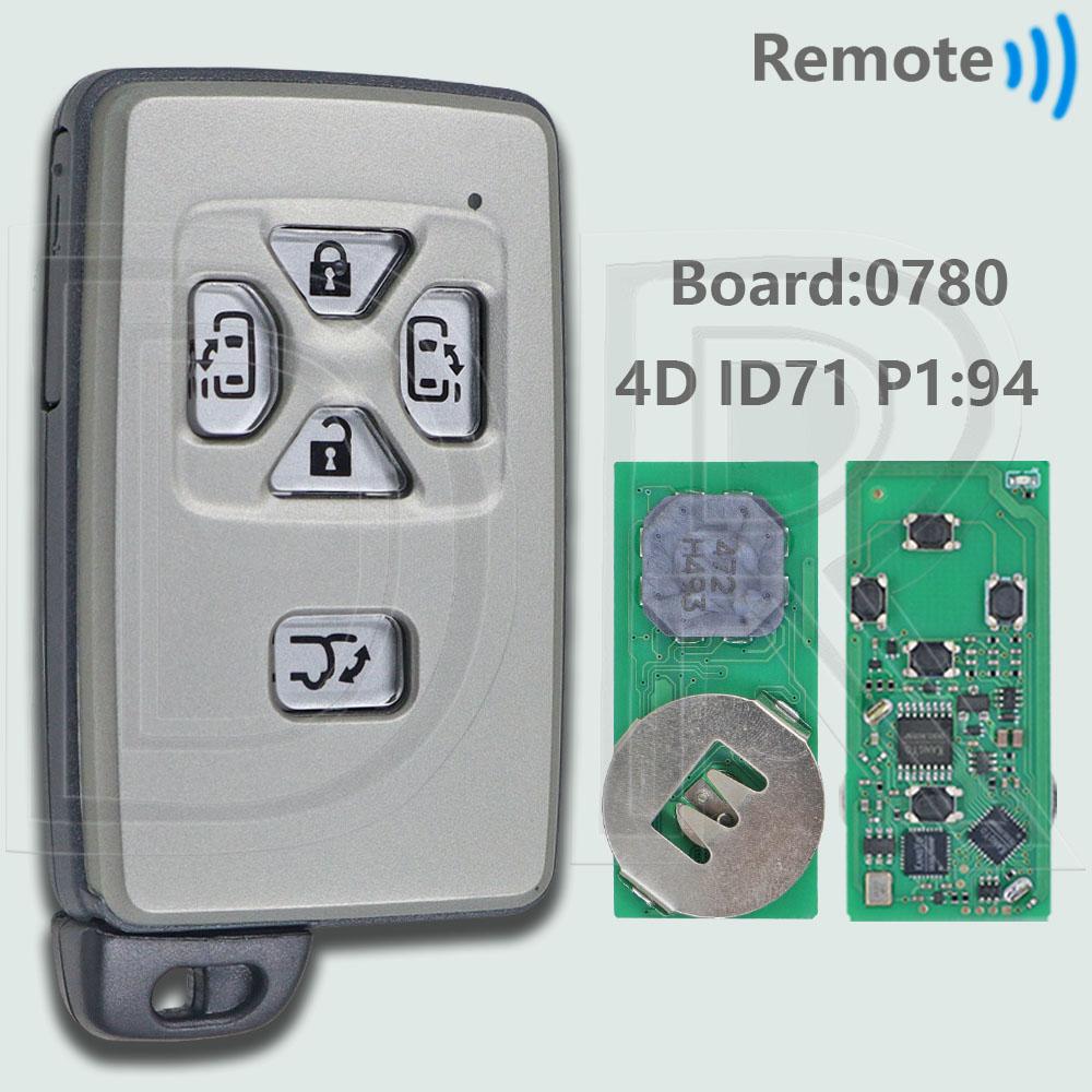 DR 314.35ASK/433.92ASK 4D ID71 P1:94 Автомобильный Пульт-Ключ Ближнего Действия Для Toyota Corolla Camry Previa Auris Rav4 Yaris Alphard Vellfire