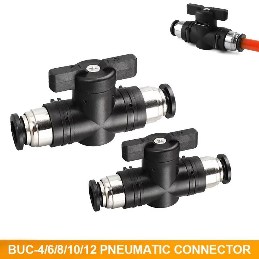 Hand Pneumatic Valve Black Quick Joint Connector Pneumatic Threaded Joint BUC Fitting