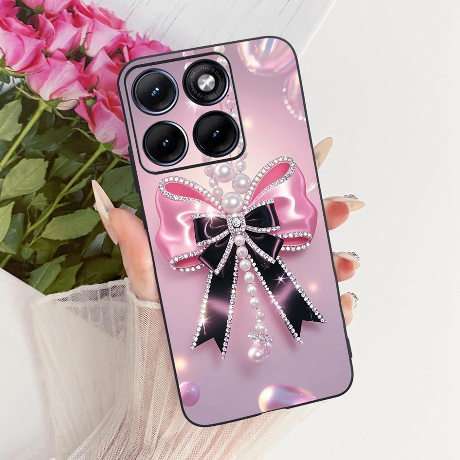 For Funda Motorola Edge 70 Fusion 2026 Phone Case New Fashion Flower Bow Soft Black Silicone Cover For Moto Edge 70Fusion+ Cases