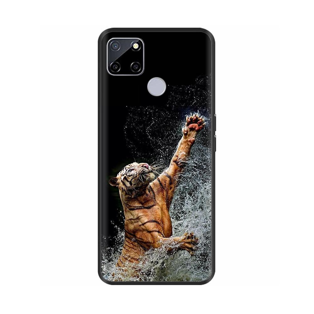 Чехол для Realme C25 C25s Мягкий Милый Чехол для OPPO Realme C25Y C21Y Силиконовый Черный ТПУ Чехол для Телефона Для OPPO Realme C21 Цветочный Чехол