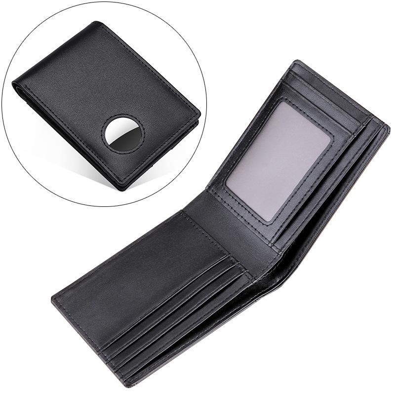 Men's Genuine Leather RFID Anti-Theft AirTag Wallet