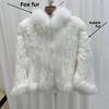 Real Rabbit Fur Braided Coat for Women Short Style Young Coat Fox Fur Bat Sleeve Shawl
