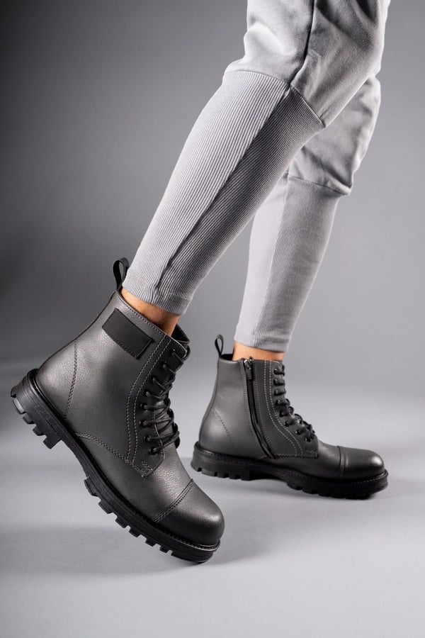 Мужские ботильоны. Ботинки на нескользящей подошве с боковой молнией для мужчин. Зимние мужские ботинки.