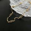 18K Gold Pig Nose Necklace: High-End Retro Korean Clavicle Chain for Women