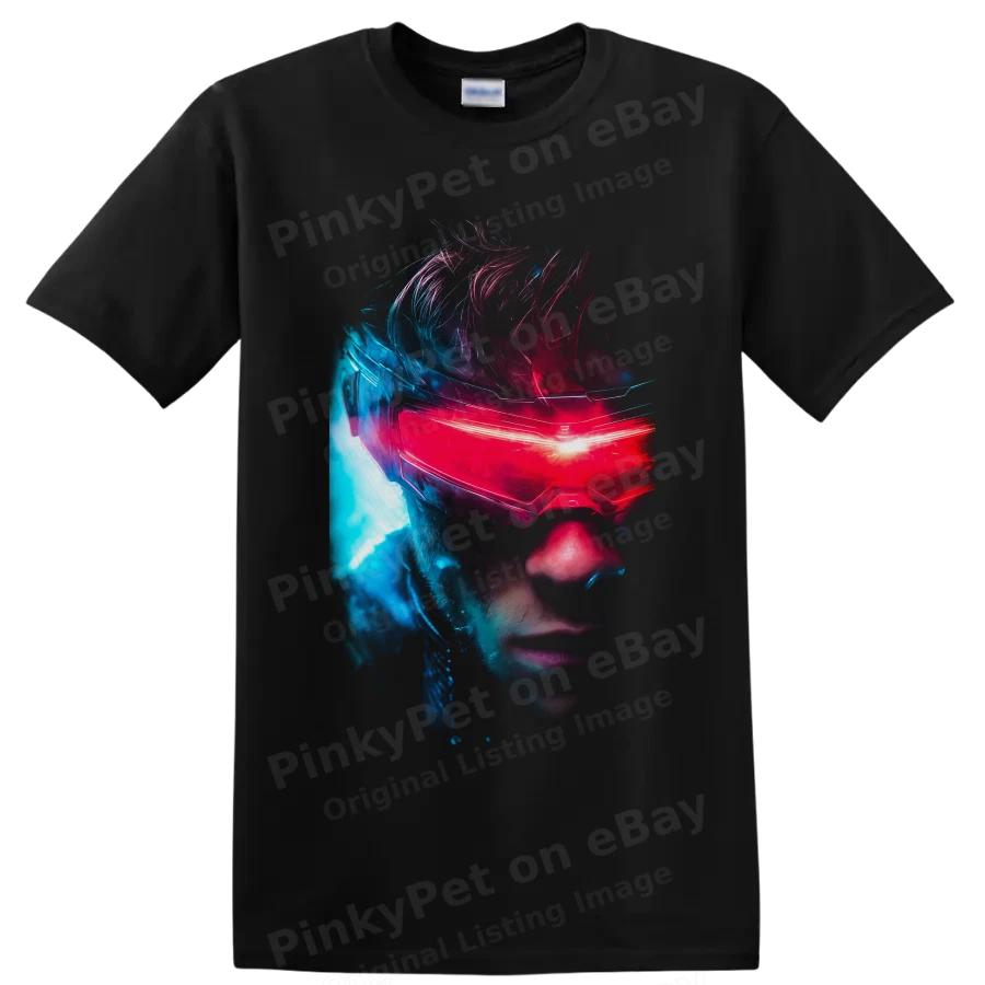 Cyclops Scott Summers Superhero Laser Visor Graphic T Shirt Fan Art Tee