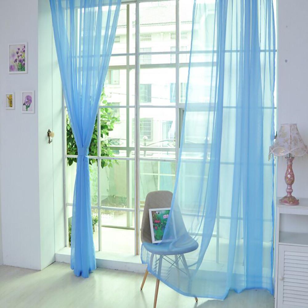 1 PCS  Color Tulle Door Window Curtain Drape Panel Sheer Scarf Valances