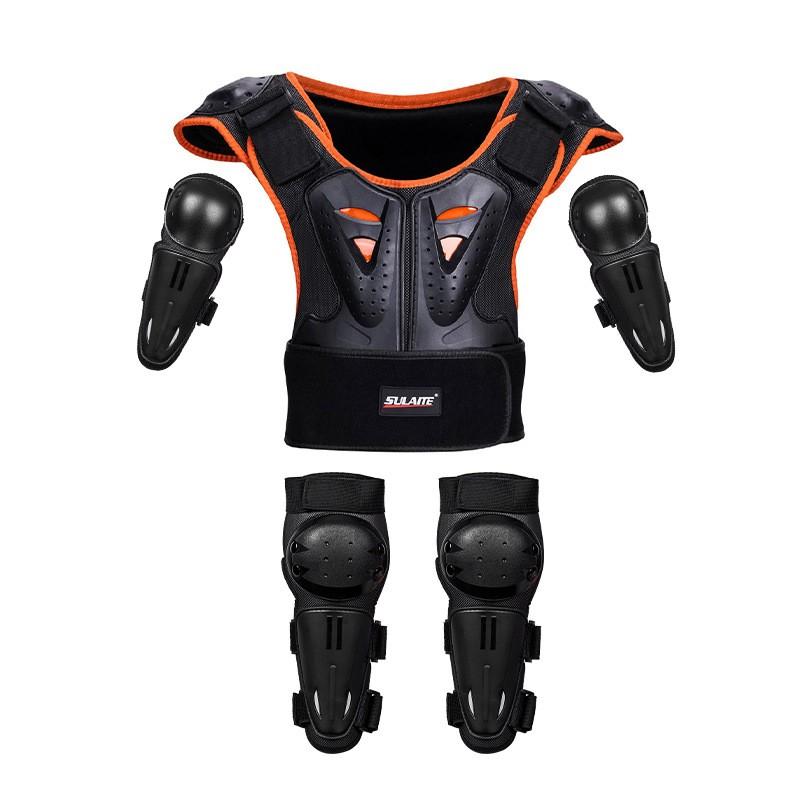 Kids Protective Gear Set Skating Cycling Extreme Sports Chest Back Elbow Knee Pads S M L Sizes