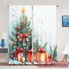 2pcs,Curtains Christmas Ornaments Gifts Ribbon Chic Curtain Chic 100% Polyester Curtains Decorations for Living Room, Bedroom,