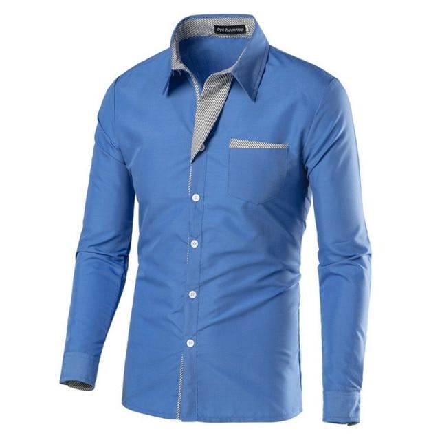 Распродажа, модная рубашка Camisa Masculina с длинным рукавом, мужская приталенная дизайнерская официальная повседневная брендовая мужская классическая рубашка