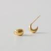 Modernlike 14k Gold-filled Silver Glossy Volume Moon Earrings