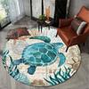1Pcs Round Area Rugs Indoor Aloha Mats Sea, Turtle Ocean Animal Nautical Map, Soft Living Room Bedroom Unique Carpet Woman Yoga Mat Home