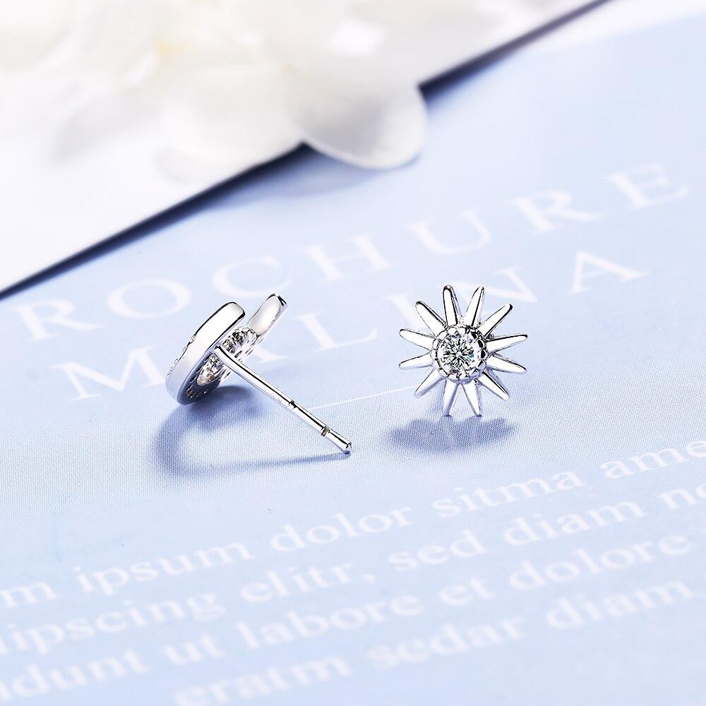 Романтичные асимметричные серьги-пусеты из стерлингового серебра 925 пробы в виде звезды и луны с голубым цирконом, праздничные украшения, дропшиппинг S -E884