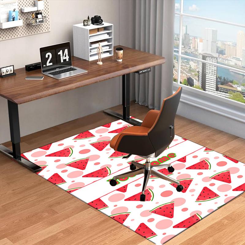 1PC Custom Name Watermelon Slice Theme Floor Mat Ideal for Living Room, Game Rooms, Office, Bedroom, Floor Mat Playful Design