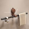 Plastics Walnut Wooden Towel Bar Walnut Wood Suction Mount Towel Bar No Hole Towel Bar  Shower room