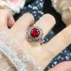 Новые Великолепные Красные Кольца с Кубическим Цирконием Для Женщин Элегантный Подарок на Свадебную Годовщину Темпераментные Женские Аксессуары для Пальцев Ювелирные Изделия