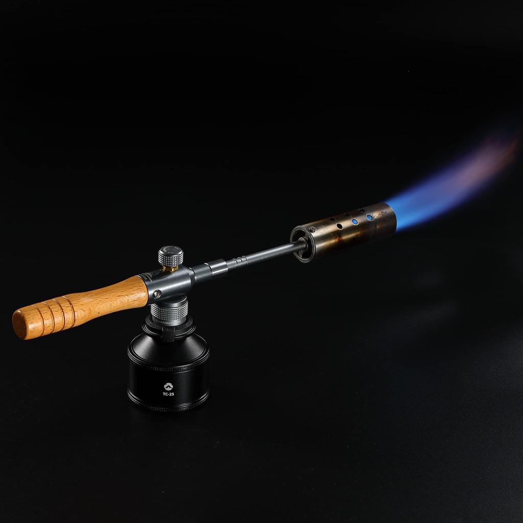 CAMPING MOON Camping Pocket Tank CB-Type Gas Lantern with Torch Burner, Outdoor Attachment, Black Gear BKTC-25