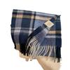 2024 Luxury Korean-Style Women's Wool Plaid Scarf - Warm, All-Season Shawl