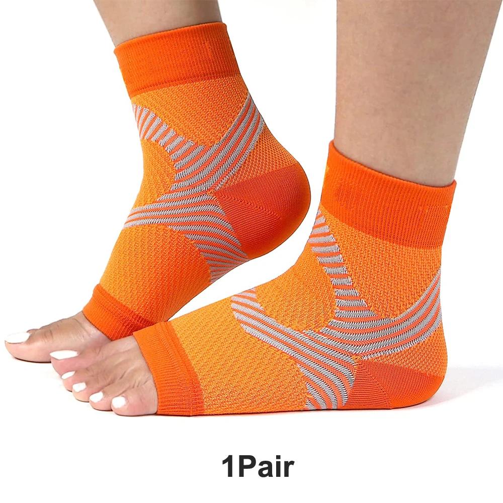 1 Pair Plantar Fasciitis Socks Arch Support Toeless Compression Socks for Men Women Foot Pain Relief Ankle Swelling