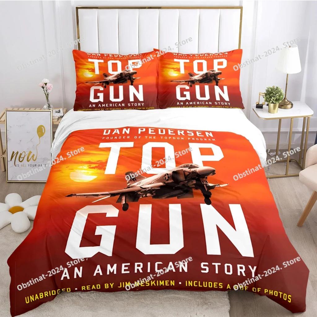 Классический фильм Top Gun Пододеяльник Одеяло Комплекты постельного белья Мягкое Покрытие для одеяла и Наволочки для Подростков Мальчика ОдноспальныйДвуспальныйQueenKing