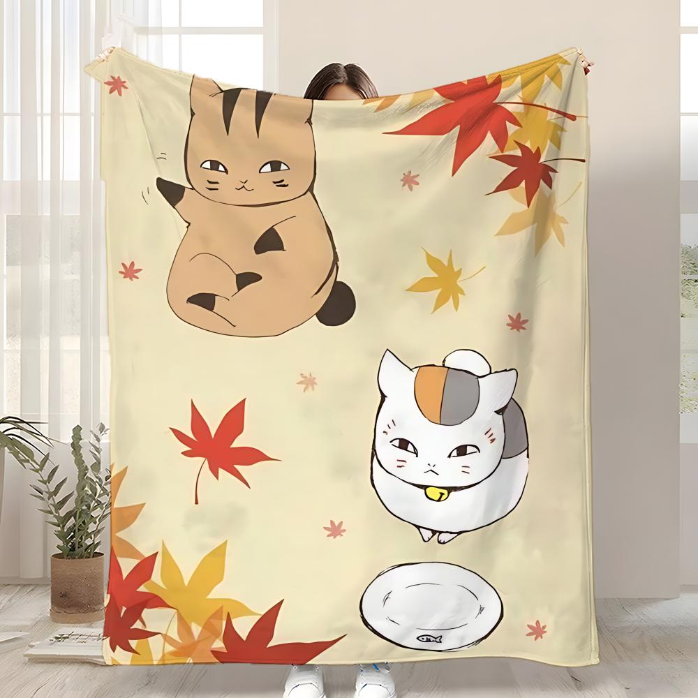 N-Natsumes B-Book Of F-Friends Throw Kid-Friendly Flannel Throw Blanket Soft Warm Anti-Static Washable All Season