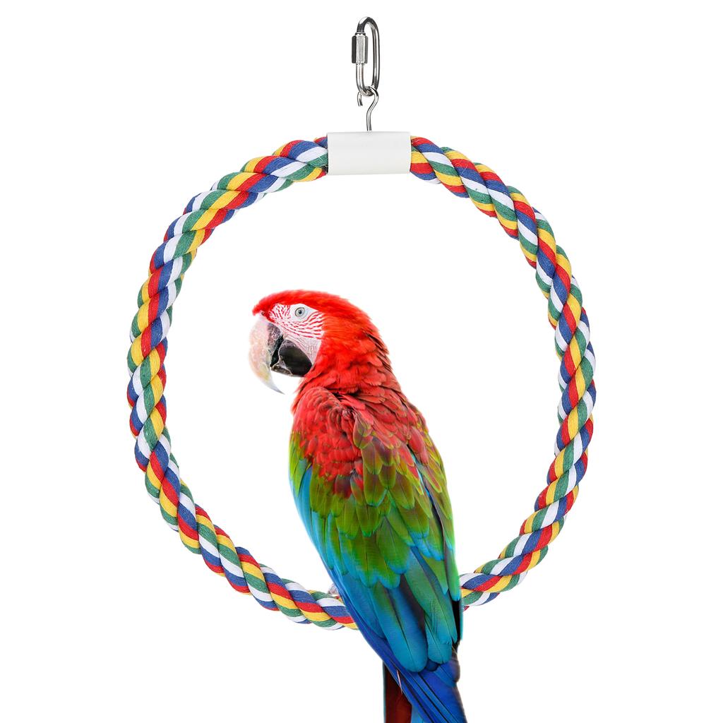 Parrot Climbing Ring Cotton Rope Swing Bird Chewing Toy for Small and Medium Parrot