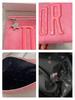DIOR 1 Piece Pink Zipper Makeup Bag Embossed DIOR Letter Star Pendant Portable Cosmetic Pouch for Women Travel Daily Use