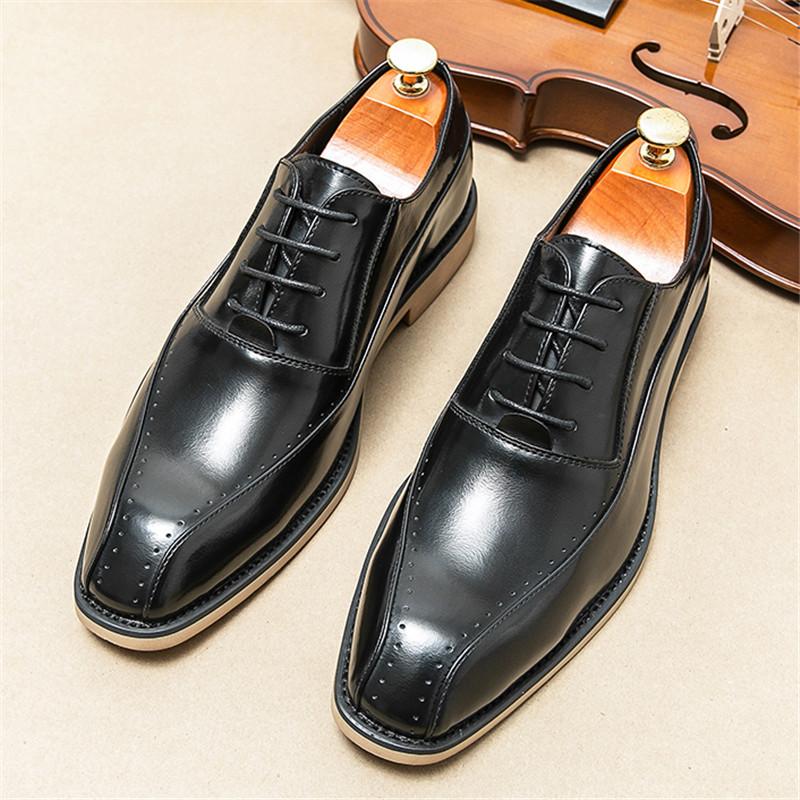 Британия Джентльмен Ретро Мода Бизнес Оксфорды Мужские На Шнуровке Пэчворк Лакированная Кожа Формальная Обувь Мужская Свадьба Выпускной Вечер Платье Балетки