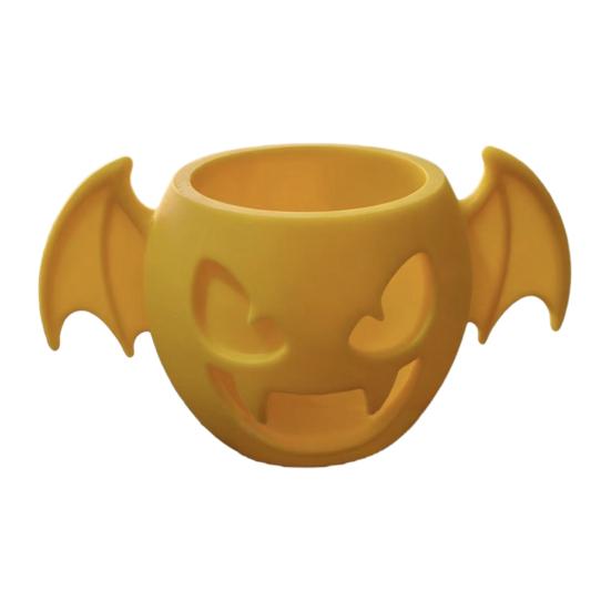 Small Succulents Pot for Windowsills Bat Wing Pumpkin Planter, 3D Printed Halloween Gothic Plant Personalized Desktop Organizer Pot, Multi-Purpose