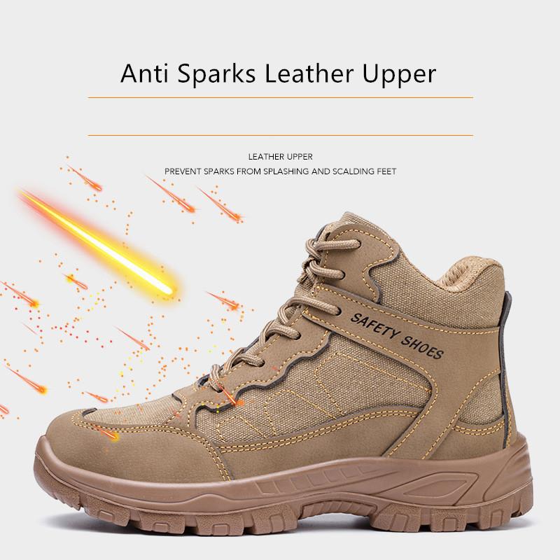 Winter Safety Shoes Warm Plush Shoes High Top Work Shoes with Steel Toe Cap Indestructible Shoes Safety Boots Men for Work