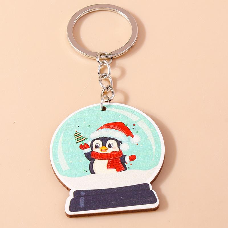 Cute Christmas Key Chain Snowman Santa Claus Key Ring Pendant for Car Key Holder Women Girls Handbag Decor DIY Jewelry Gift