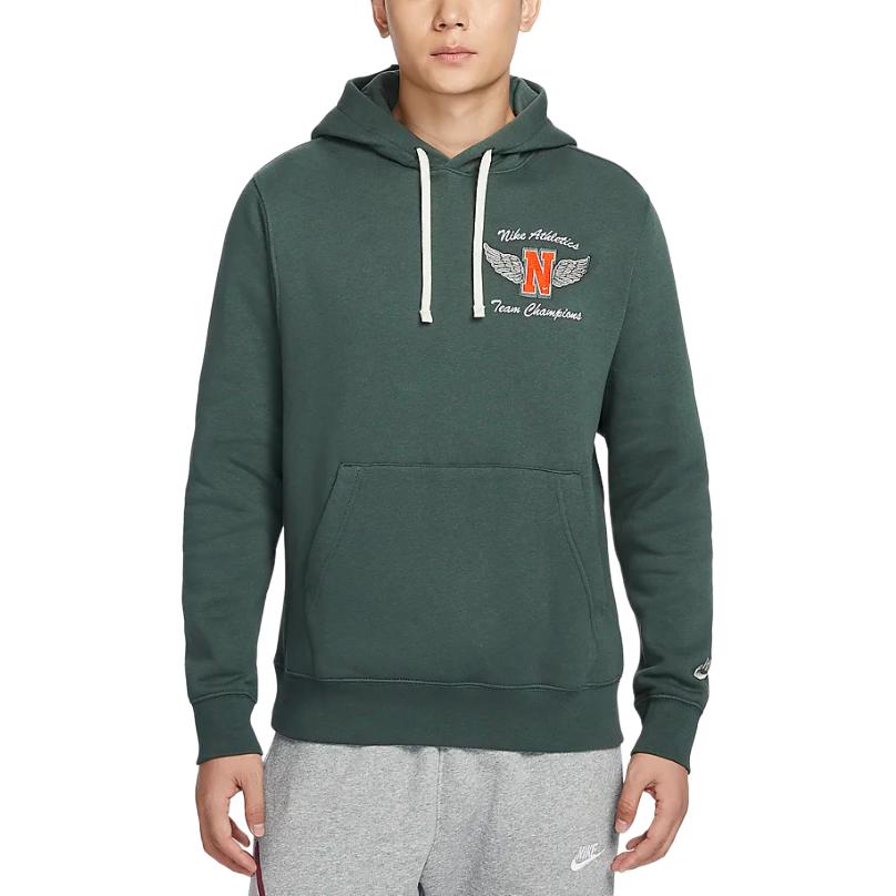 Nike Спортивный клуб Удобная мягкая толстовка с капюшоном на флисовой подкладке Мужская Винтажный зеленый HQ4952-338