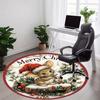 1 Piece Christmas Decoration Black Pink Santa Claus Round Rug Suitable For Office Bedroom And Kitchen Home Decoration Christmas Decoration Gifts For