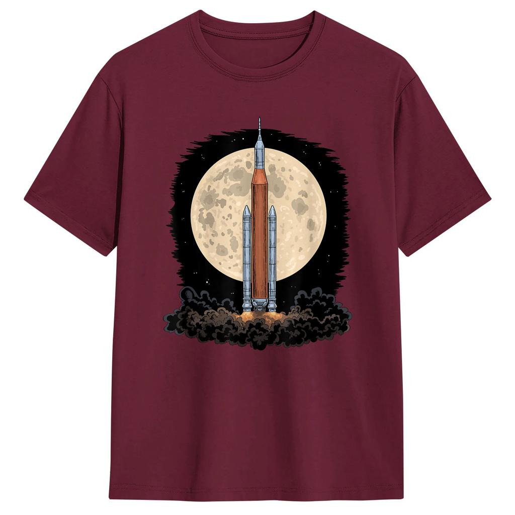 Artemis 1 SLS Rocket Launch Mission To The Moon And Beyond T Shirts Cotton Tops Short Sleeve Round Neck Tees Original TShirt