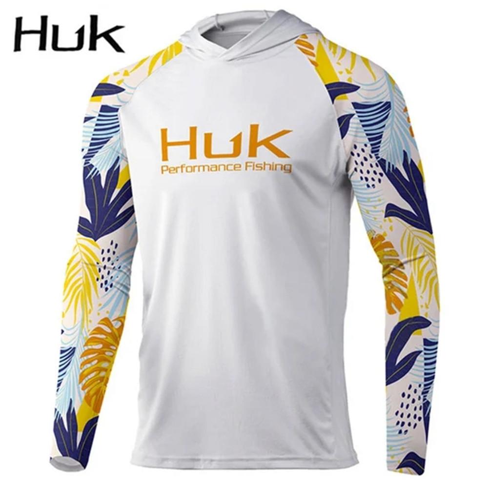 HUK fishing suit men's summer upf + 50 ice silk breathable and quick-drying fishing hooded long-sleeved Luya fishing suit