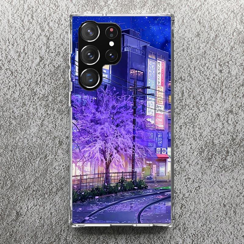 Эстетичный Аниме Пейзаж Чехол для Телефона Для Samsung Galaxy S25 S24 S23 Ultra S22 Plus S21 S20 FE S10 + S25Ultra S24U Мягкий Чехол-Оболочка