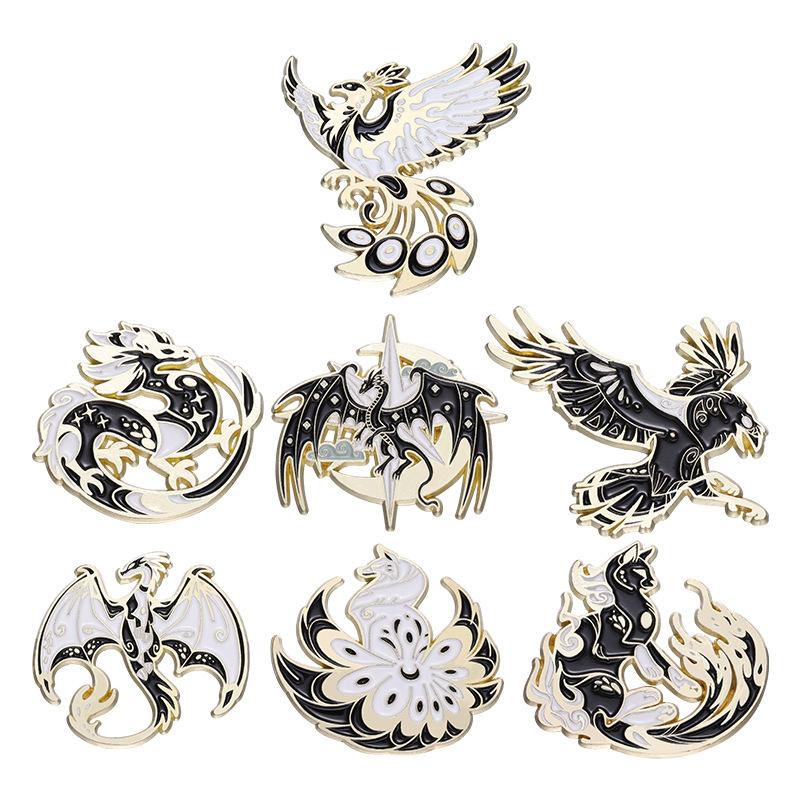 Dragon Eagle Enamel Pins Pterosauria Brooches Lapen Pin Badge Backpack Decor