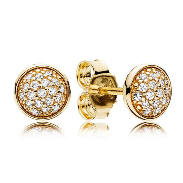 Оригинальные серьги из стерлингового серебра 925 пробы из розового золота с логотипом, полированная корона и сердце, серьги-гвоздики, женские свадебные подарки, модные украшения