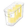 Plastic Food Storage Canister Bin Stackable Clear Container Fridge Freezer Pantry Storage Durable One Touch Lid 4x10x6 Inches