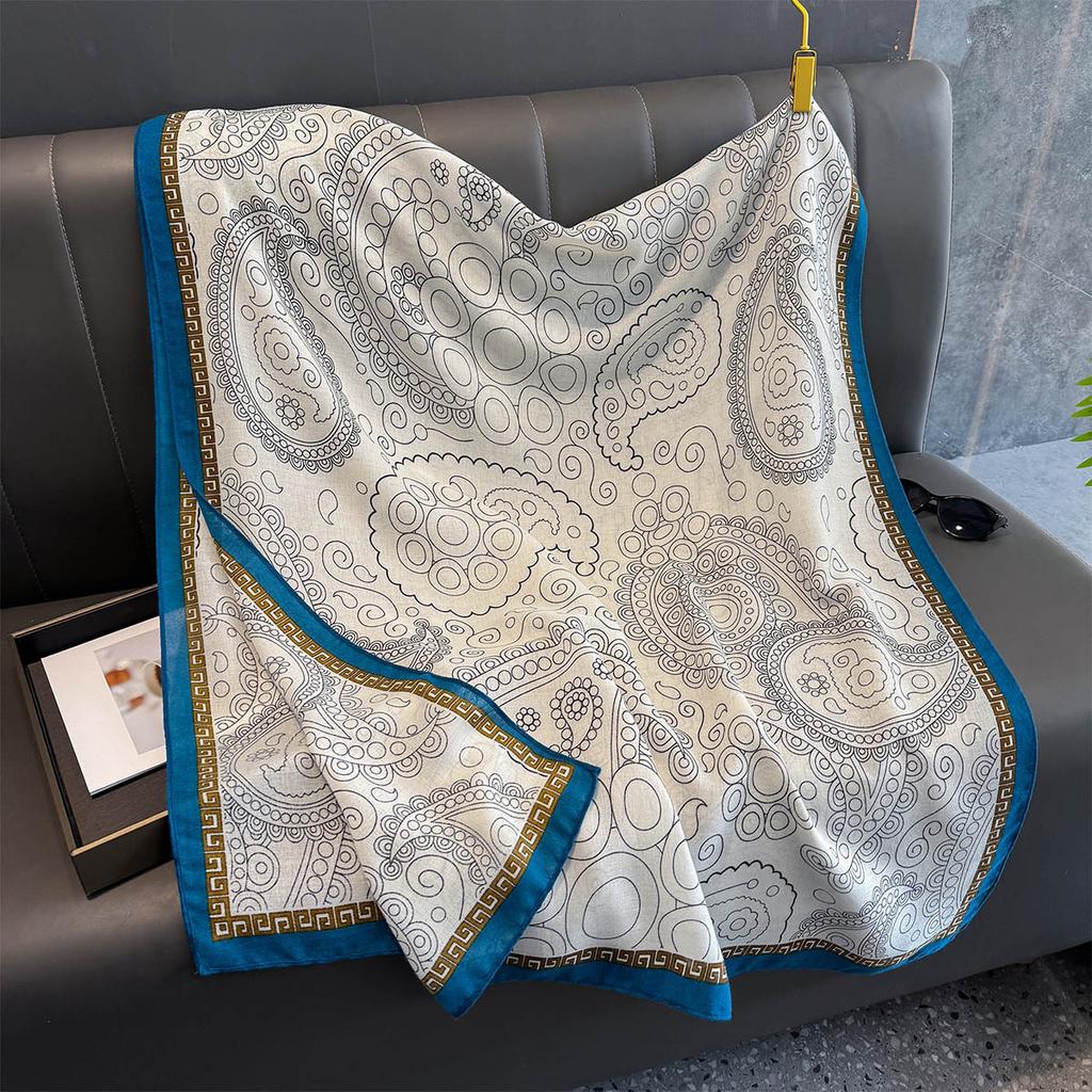 88*182cm Cotton Linen Feeling Women Large Long Scarf Shawl Sunscreen Shawls Wraps Lightweight Pattern, Scarves and Wraps for All Seasons